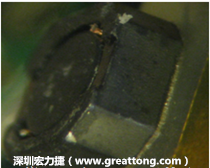 使用銀(Ag)鍍層的電源電感器(Power Inductors)，經(jīng)過(guò)推力測(cè)試后，零件端點(diǎn)上已經(jīng)看不到任何鍍層的痕跡了，所以其耐推力就比較小。