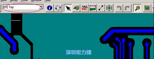 如果圖形像下圖一樣無法顯示鉆孔，只須圖（186）將紅色圈住的活動(dòng)層改為當(dāng)前顯示層即可。