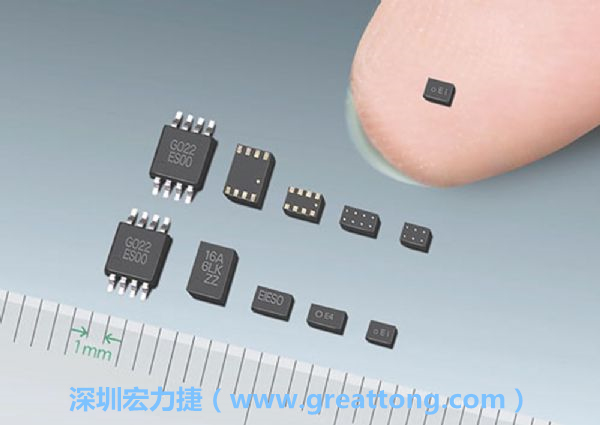常規(guī)IC與WLP制作的封裝設(shè)計(jì)元件，尺寸有極大的差異，WLP僅需晶粒尺寸就有相同的電氣特性。