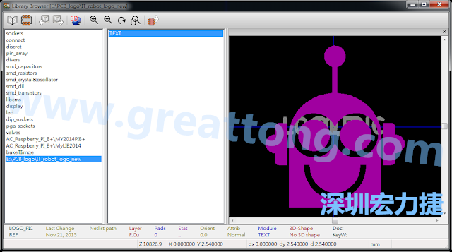 目前這個Library IT_robot_logo_new.mod 只有一個footprint。如何增加更多footprint 到這個library 中呢?
