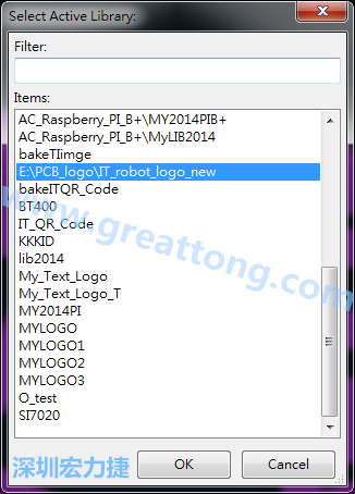若要存到另外一個library 里， 要點選在File->Current library 重新再選擇Active Library， 就可以點選 File->Save Module in Acitve library 